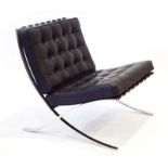 Ludwig Mies van der Rohe for Form International, a 1960's 'Barcelona' lounge chair,