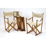 Mogens Koch for Interna, a set of four 'MK-16' folding chairs with canvas seats and backs,