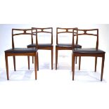 A set of four 1960's 'Model 94' teak dining chairs designed by Johannes Anderson,