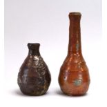 Nic Collins (b. 1958), a stoneware vase, the bulbous base over a slender neck, inscribed, h.
