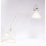 A 1960's Hadrill & Horstman counter-balance desk lamp enamelled in white CONDITION