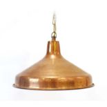A Danish copper coloured pendant ceiling light CONDITION REPORT: Working order