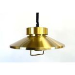 A Danish brass-finished two-tier pull-down ceiling light by LB CONDITION REPORT: