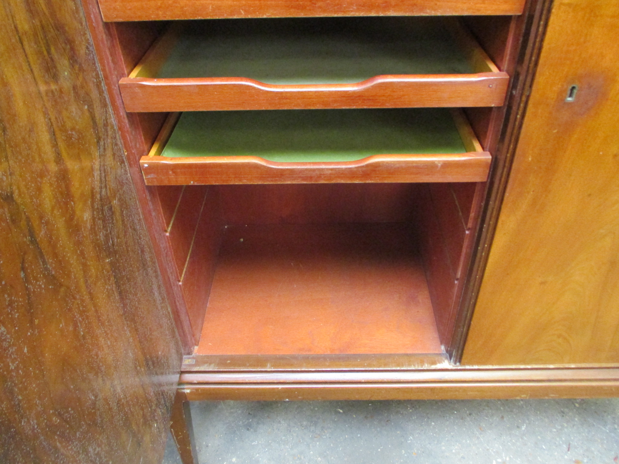 A 1960's walnut finished cabinet, the two doors enclosing shelves and trays, - Image 4 of 16