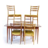 A set of six 1960's Farstrup beech and upholstered dining chairs,