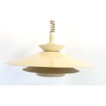 A 1970's cream-enamelled four-tier ceiling light CONDITION REPORT: Working order