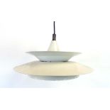 A small cream-enamelled four-tier ceiling light CONDITION REPORT: Working order