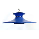 A Danish blue-enamelled three-tier ceiling light CONDITION REPORT: Working order