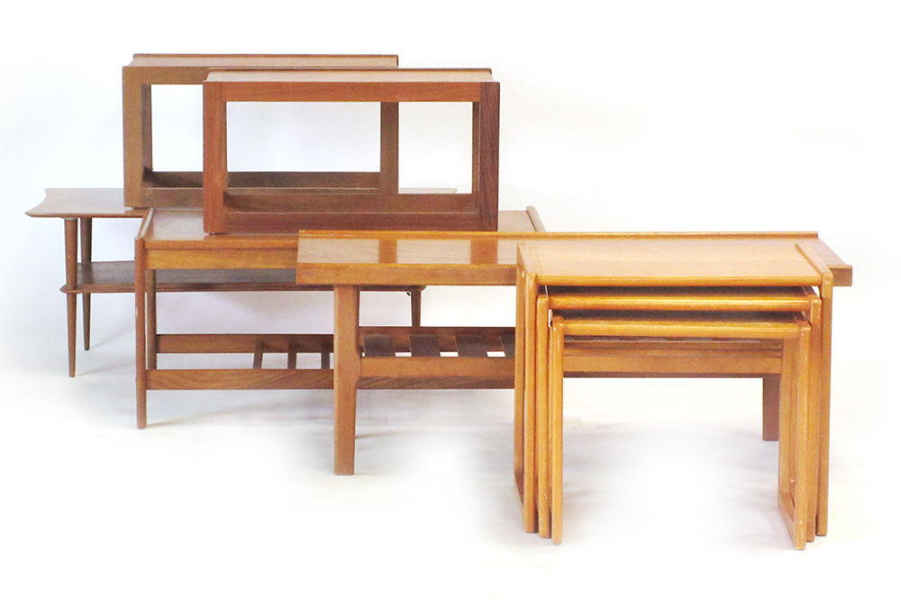 A group of five various 1960/70's teak and laminate occasional tables together with a set of