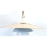 A 1970's white enamelled four-tier ceiling light CONDITION REPORT: Working order