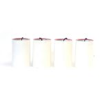 A set of four Fog & Morup white and red cylindrical ceiling lights CONDITION REPORT: