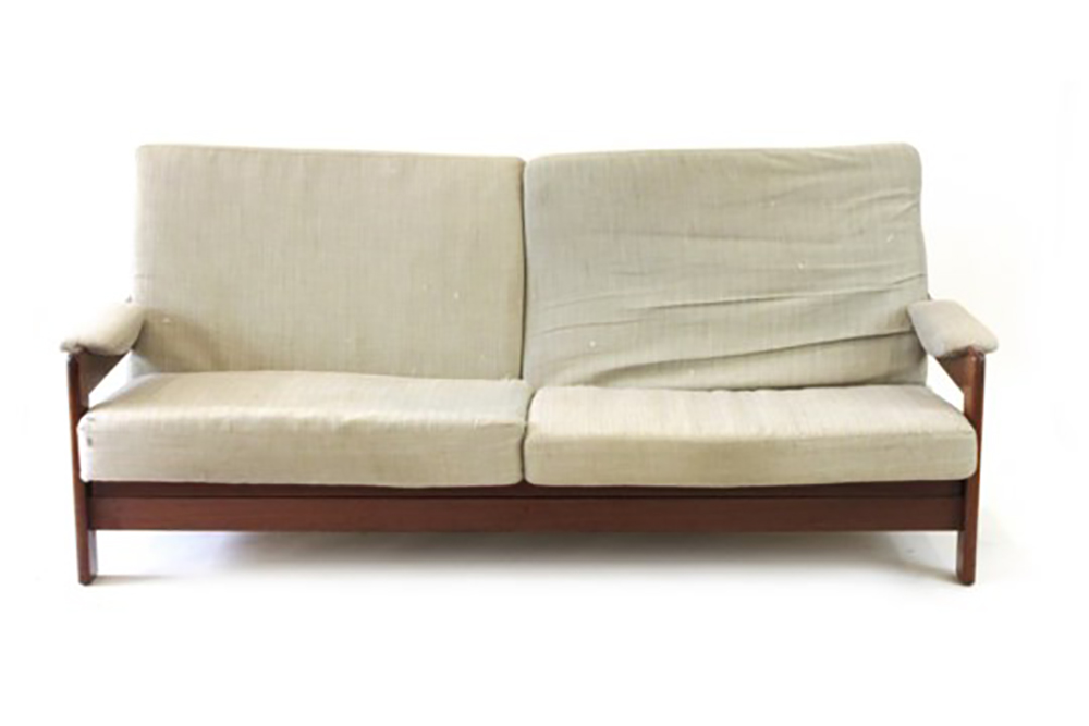A 1960/70's teak and upholstered sofa bed by C.D.
