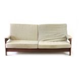 A 1960/70's teak and upholstered sofa bed by C.D.