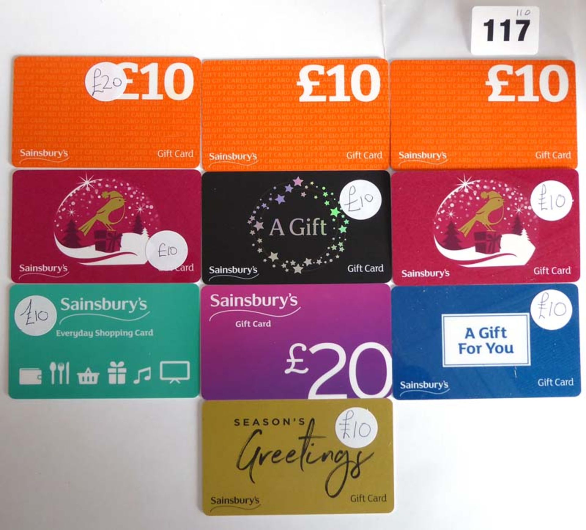 Sainsbury (x10) - Total face value £120