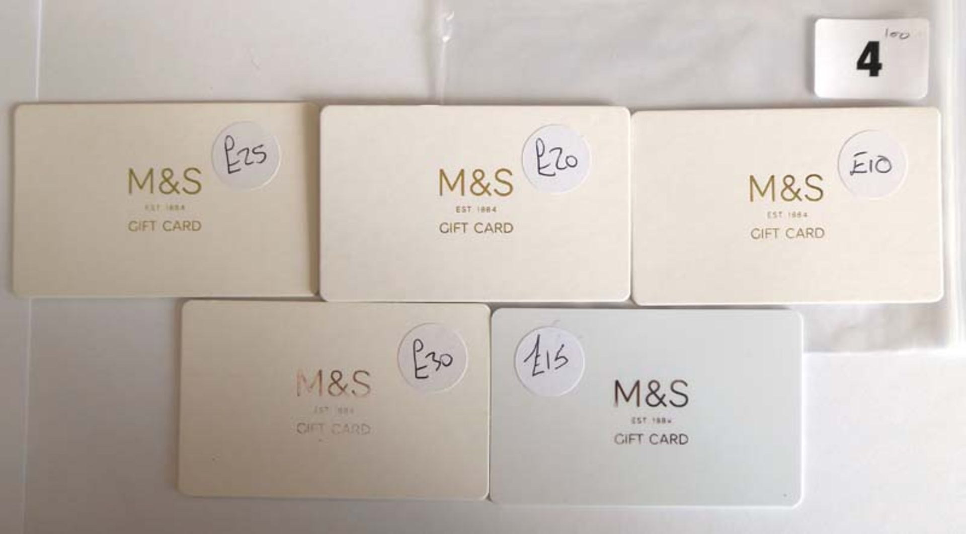 Marks & Spencer (x5) - Total face value £100