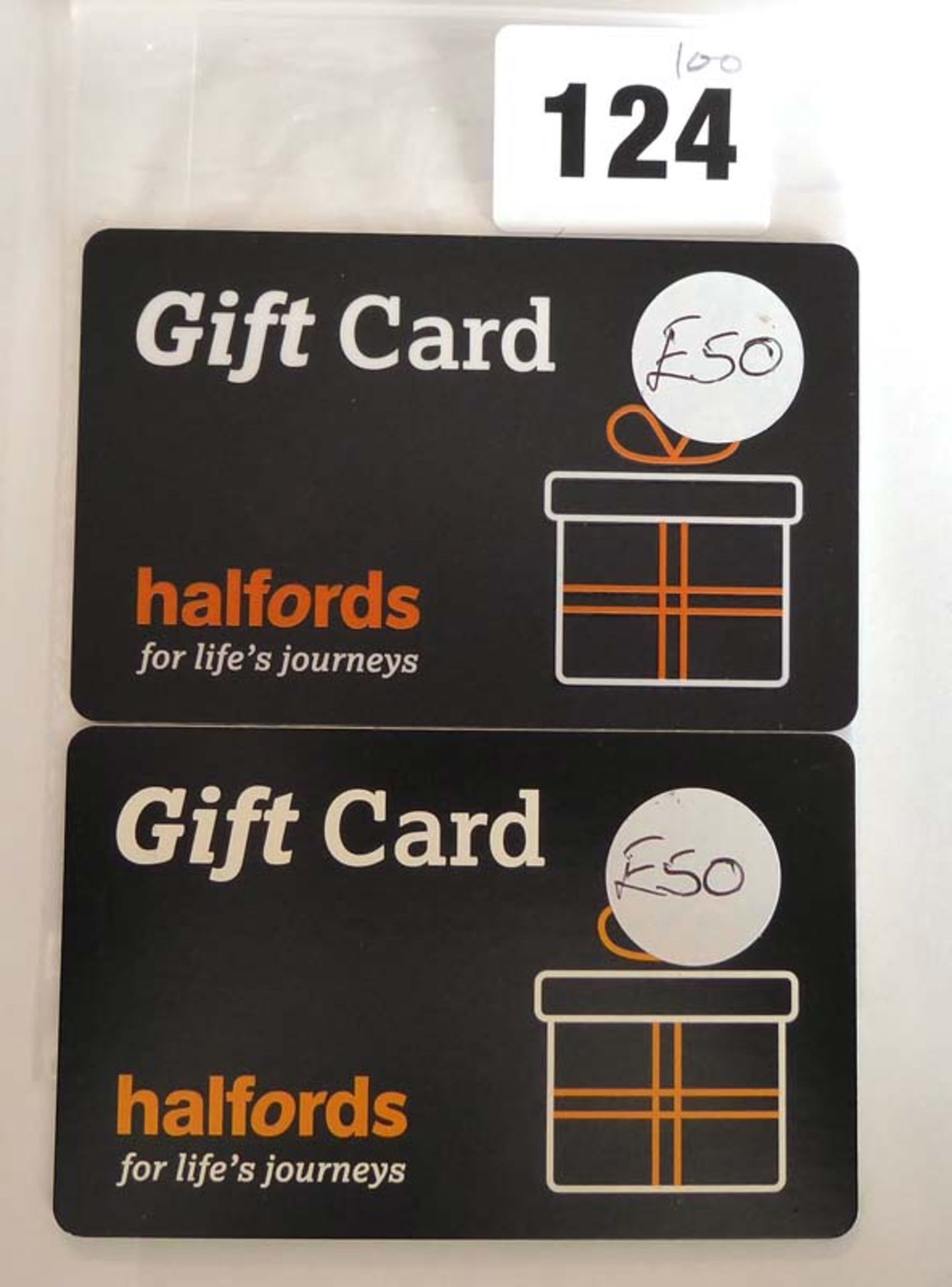 Halfords (x2) - Total face value £100