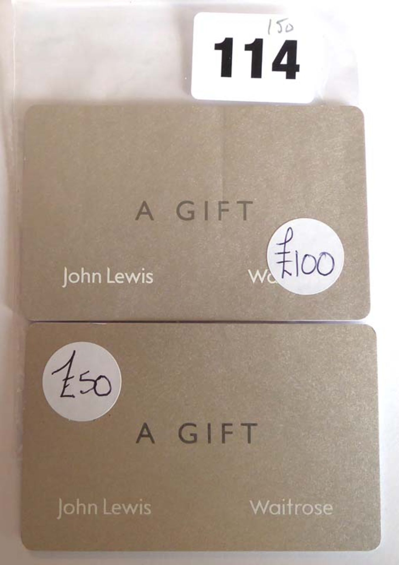 John Lewis (x2) - Total face value £150