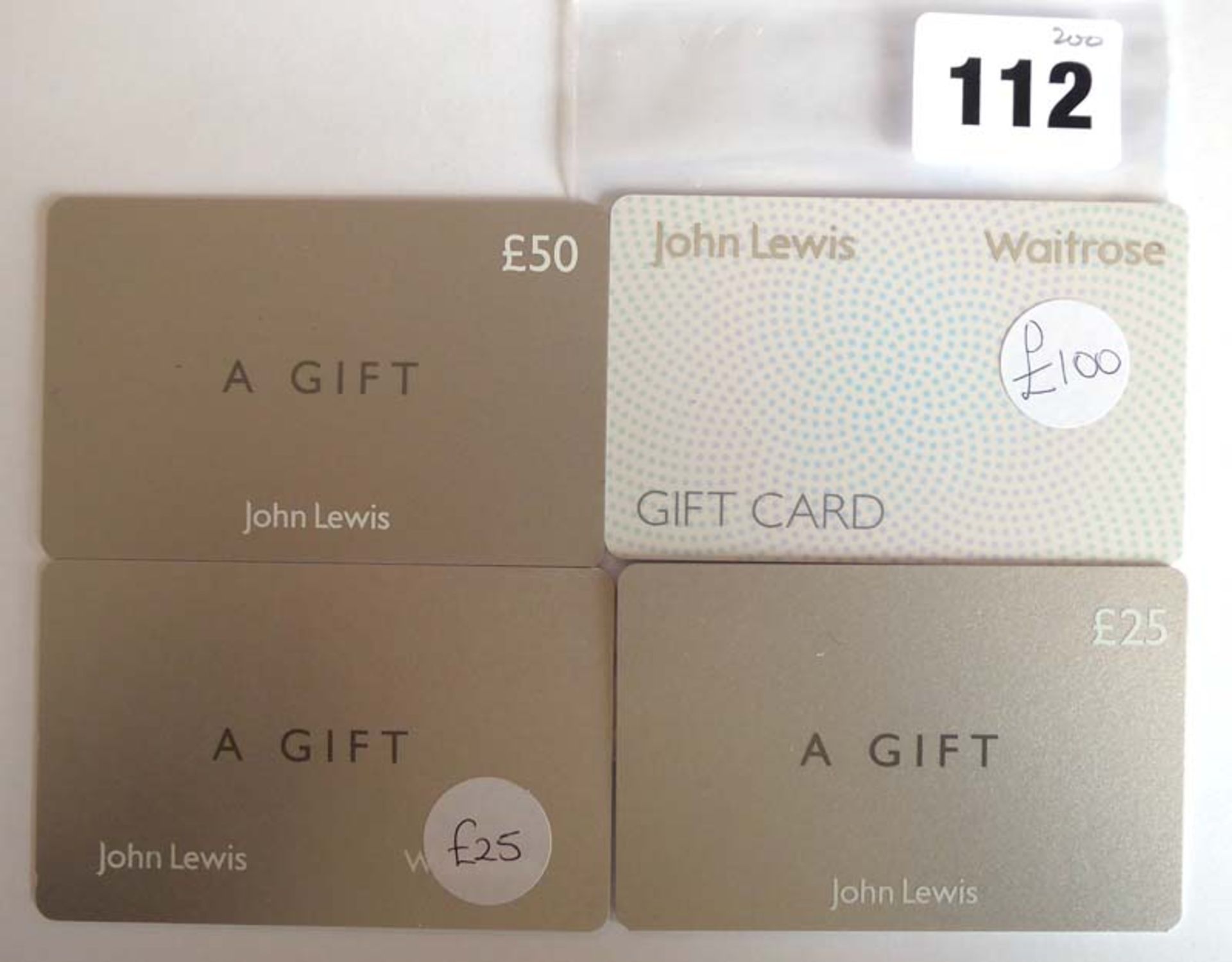 John Lewis (x4) - Total face value £200