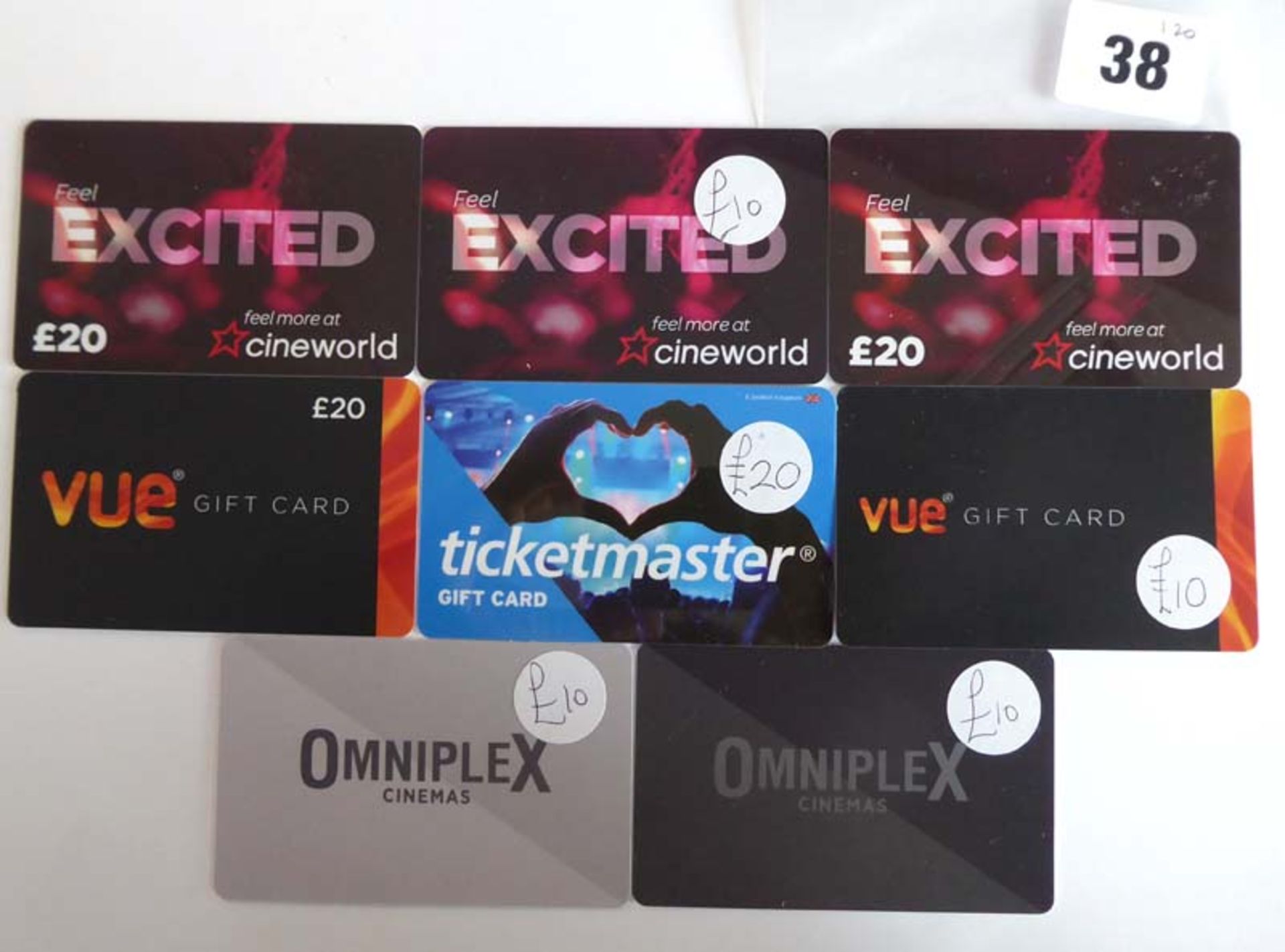 Cineworld Cinema (x8) - Total face value £120