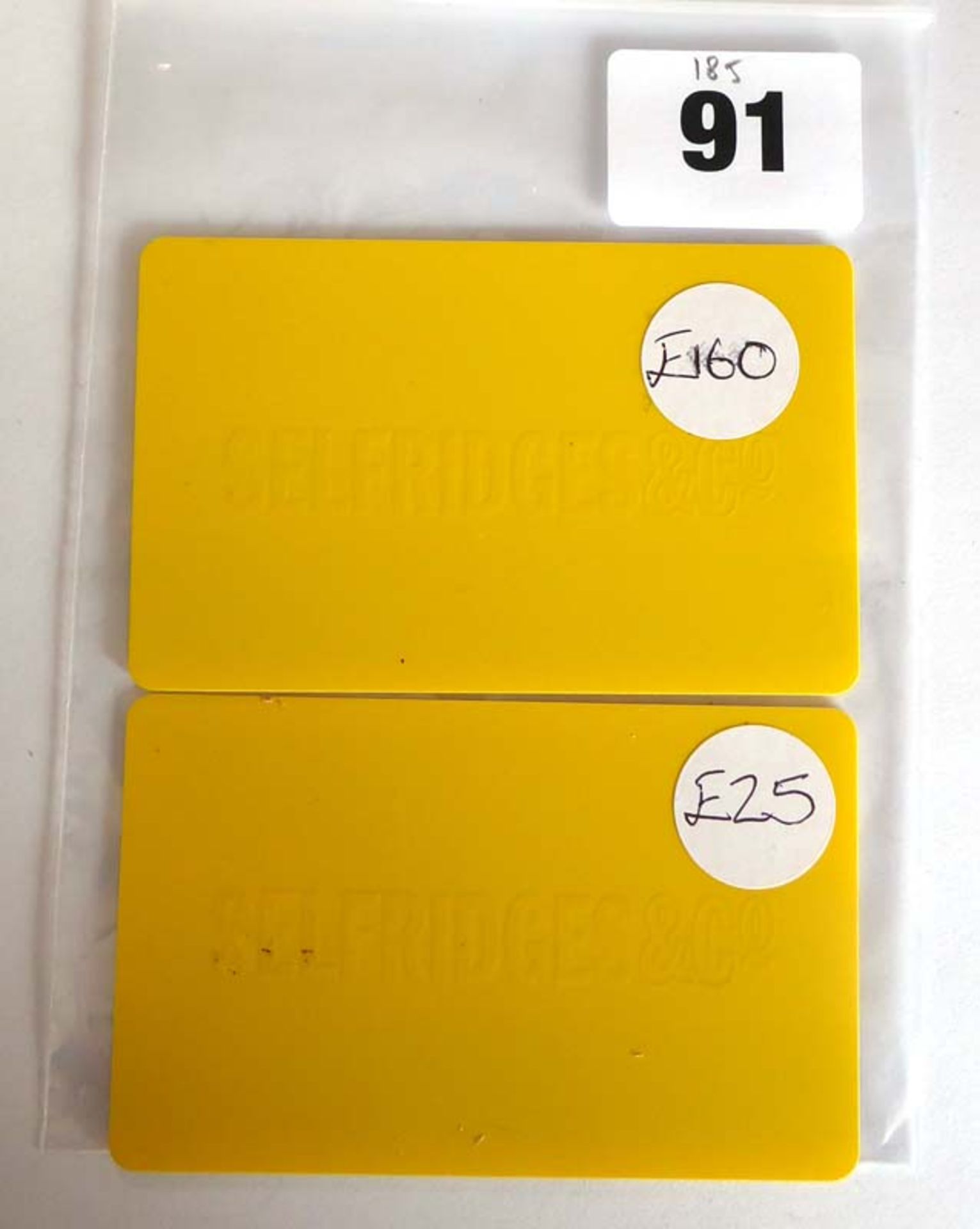 Selfridges (x2) - Total face value £185