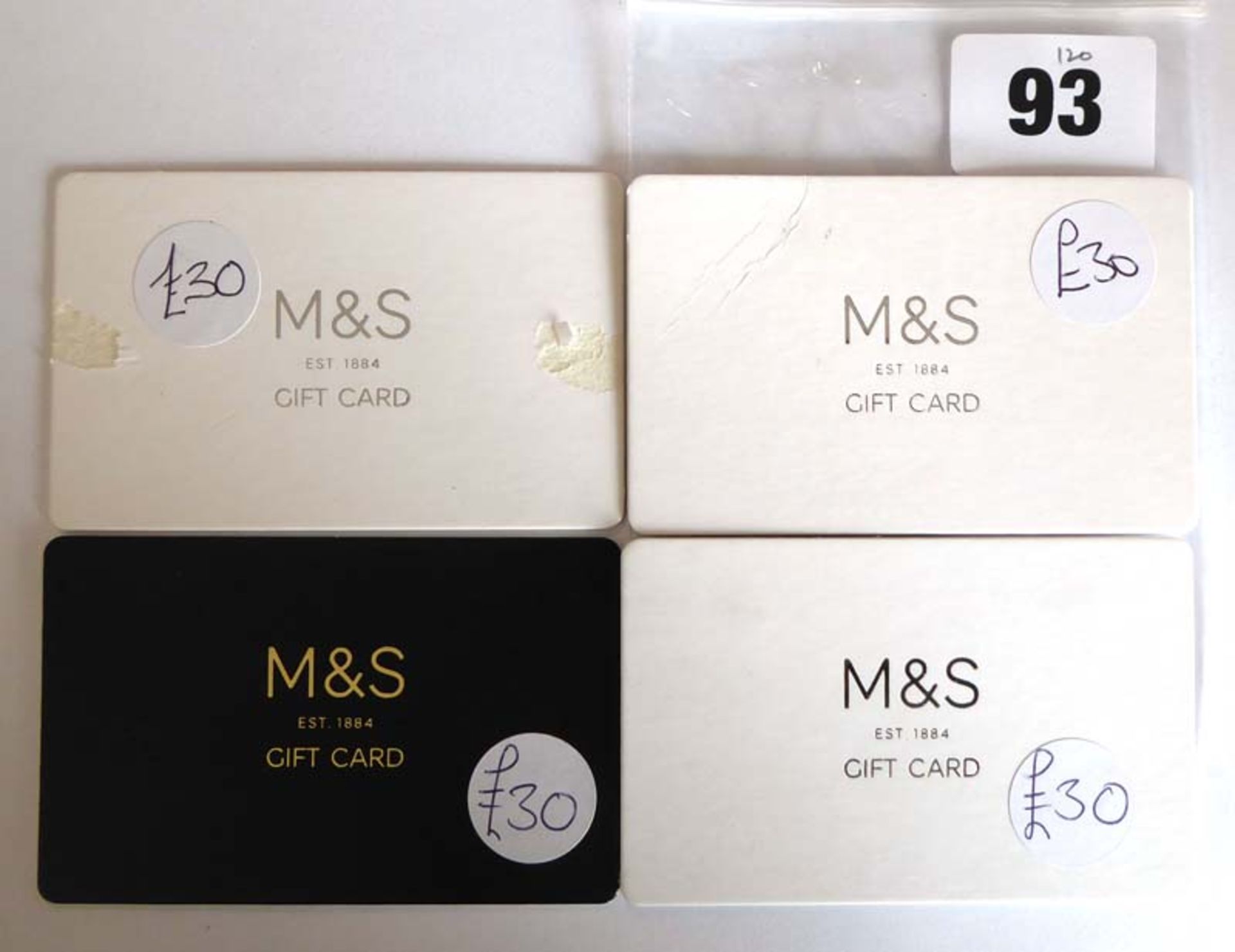 Marks & Spencer (x4) - Total face value £120