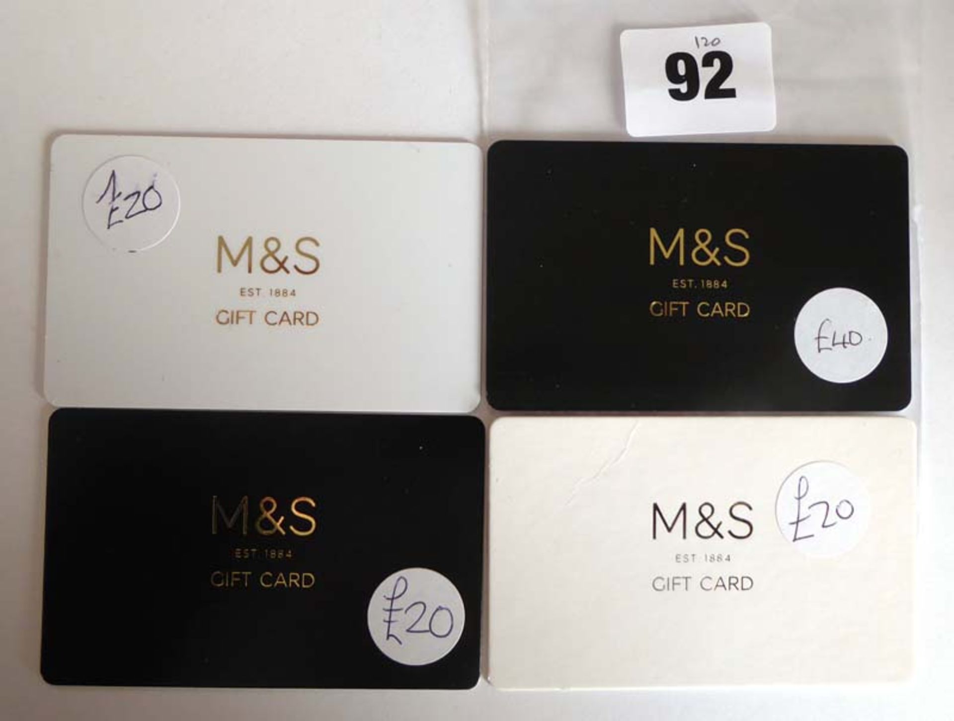 Marks & Spencer (x4) - Total face value £100