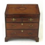 A 19th century mahogany and inlaid bureau,