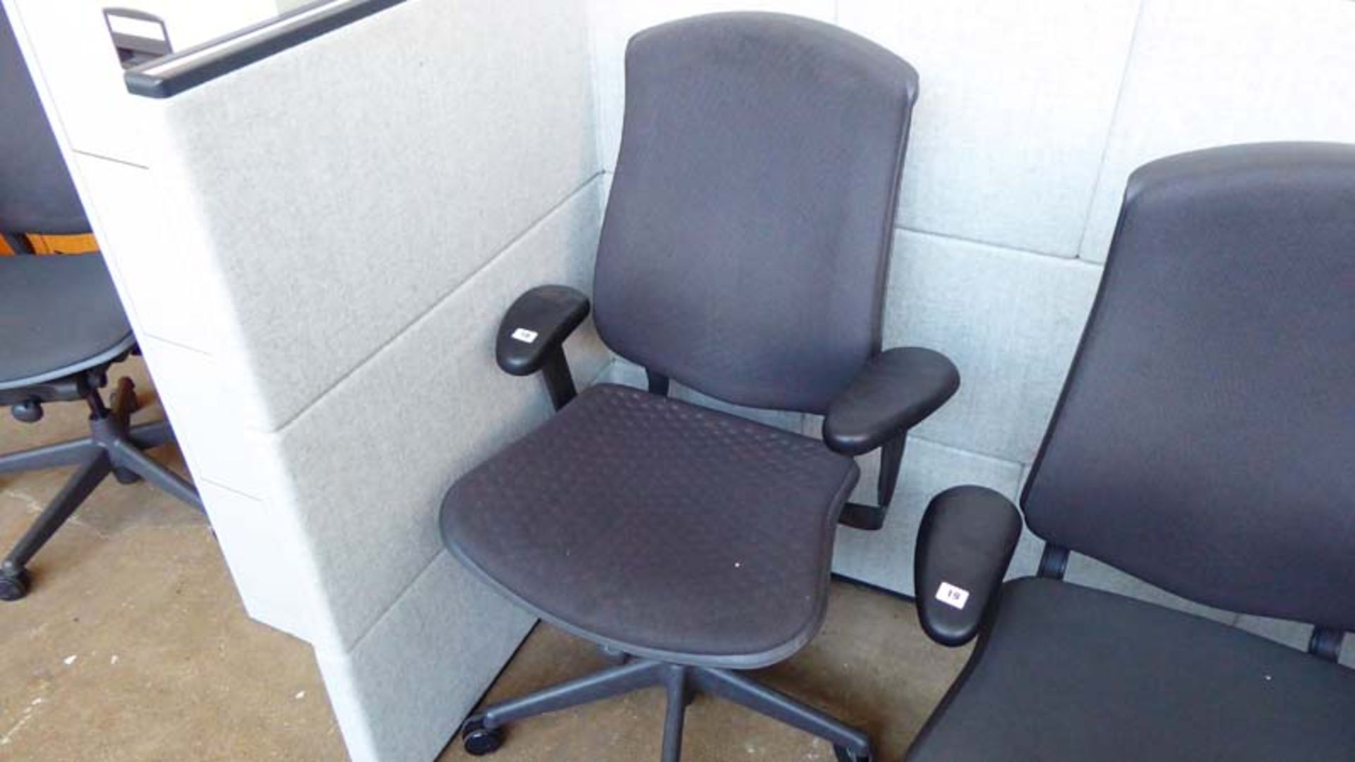 Herman Miller Celle office swivel armchair finished in charcoal cloth