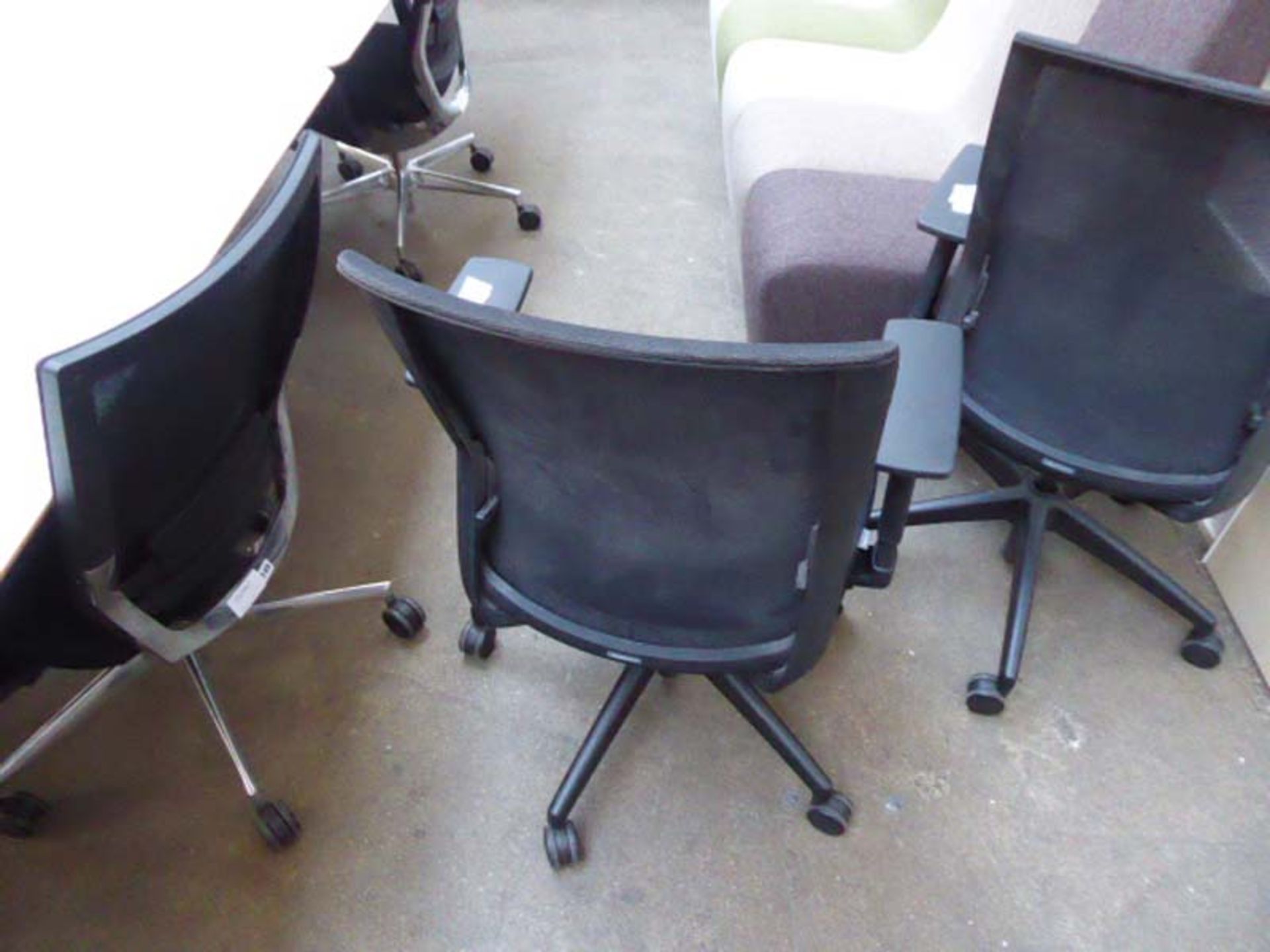 A Bestuhl black cloth and mesh swivel office armchair - Image 2 of 2