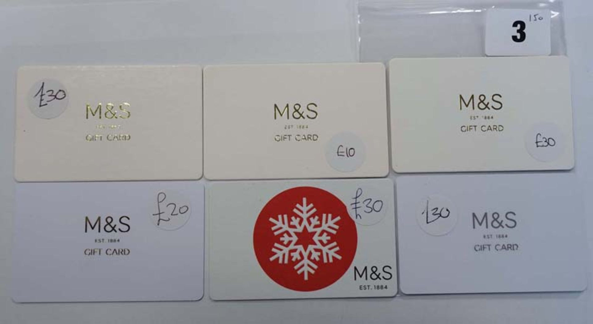 Marks & Spencer (x6) - Total face value £150