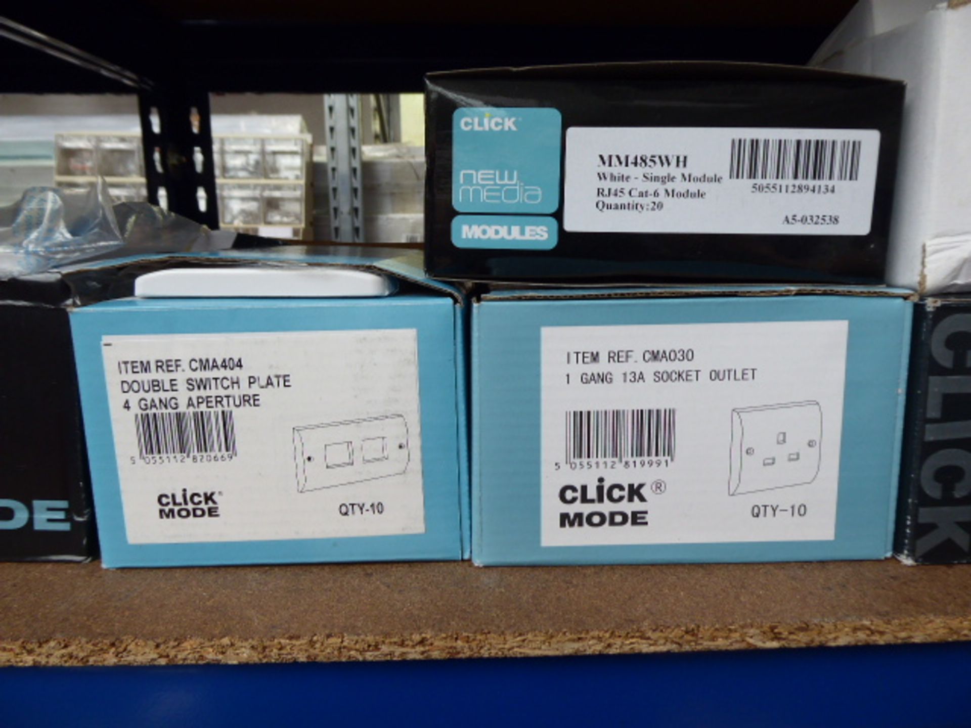 Approximately 32 boxes of Click Mode and other electrical components including switch plates, - Image 2 of 4