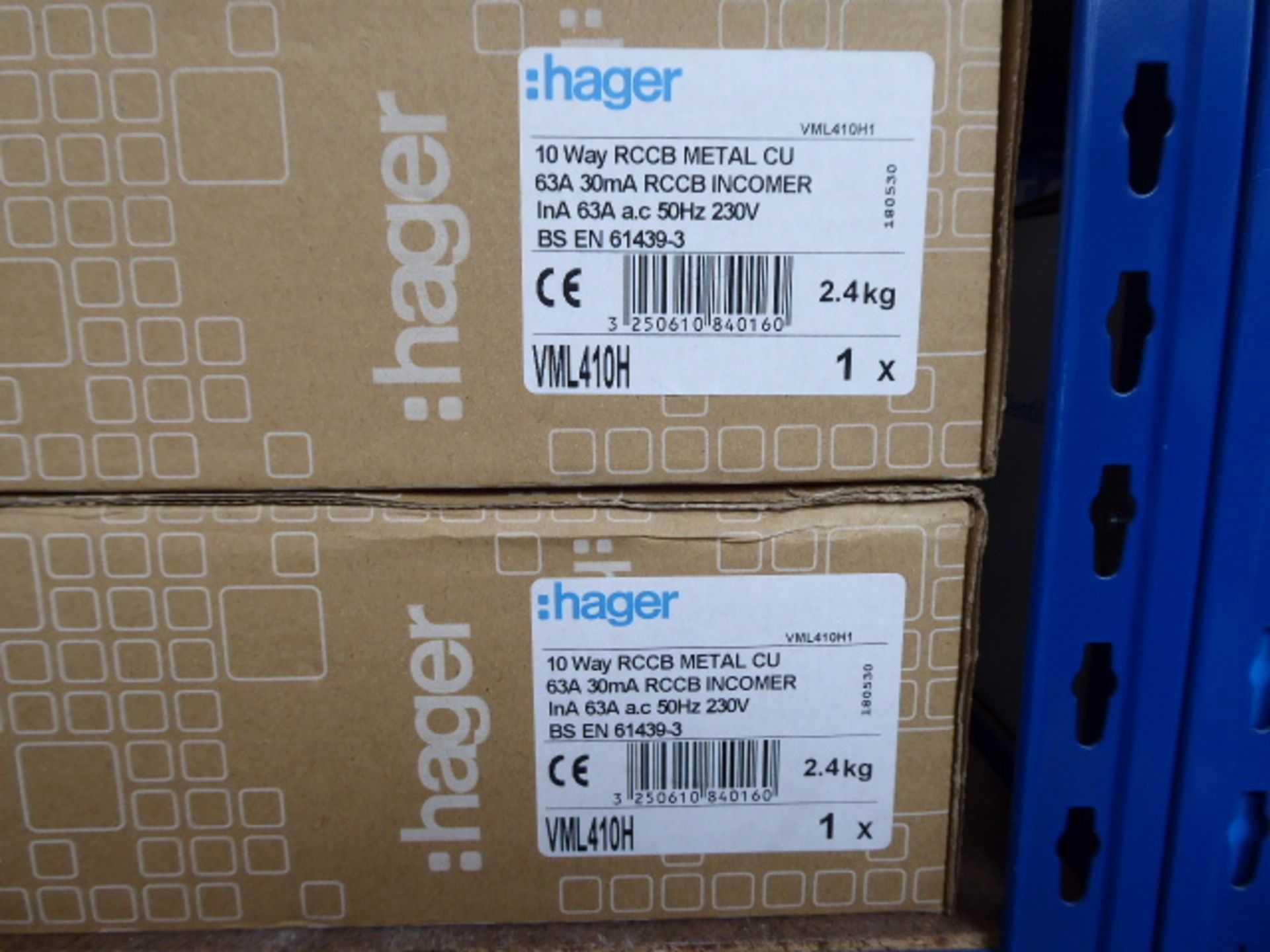 Approximately 62 boxes of Hager electrical components including switch disconnectors, RCCB incomers, - Image 2 of 5