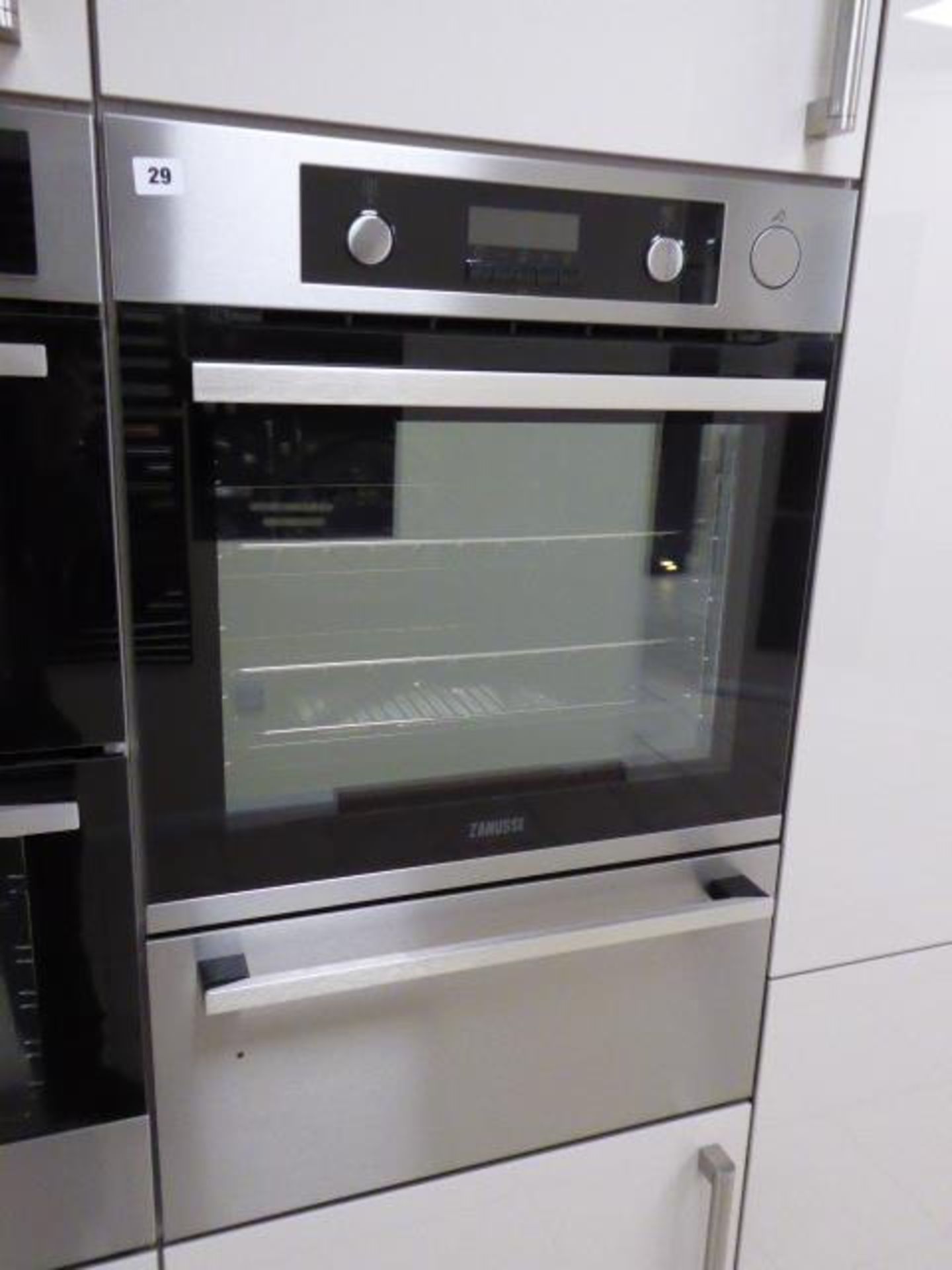 Zanussi ZOS37972XK 1/4 steam multi-function oven with Electrolux EED29800AX warming drawer (