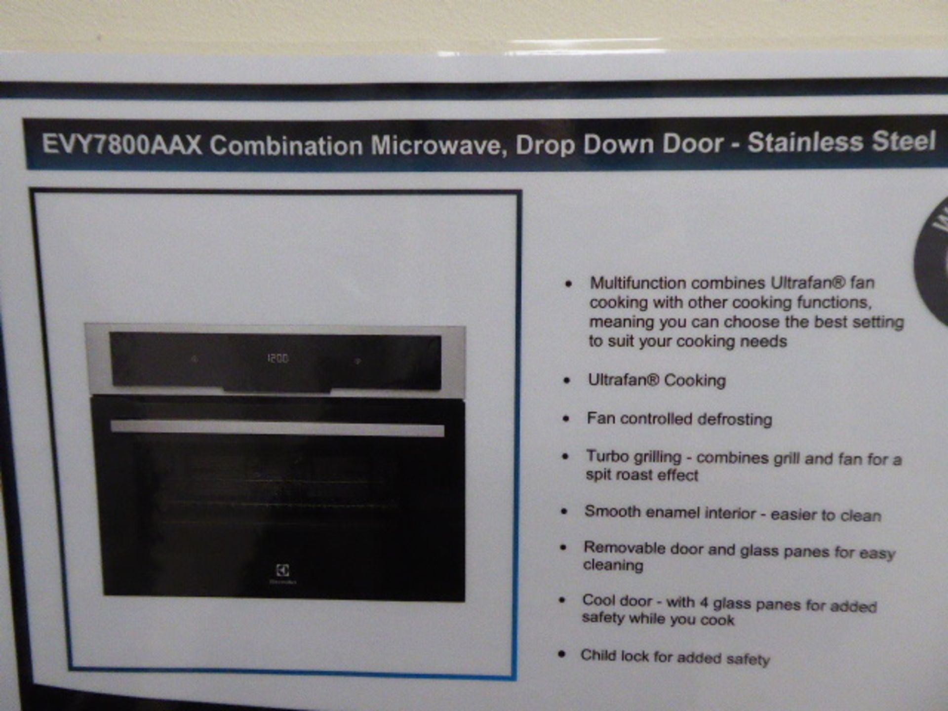 Electrolux EVY7800AX combination microwave with drop down door (Located at the Lincoln saleroom) - Image 4 of 4