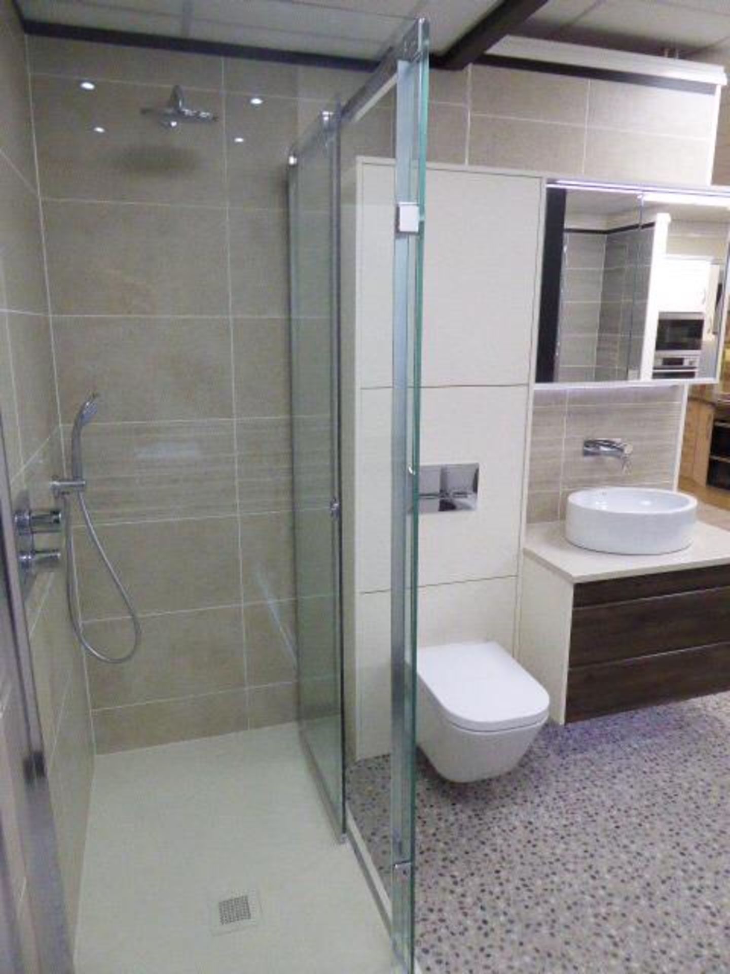 Roca The Gap shower suite including: Just Trays softstone shower tray in cream, 120x80cm; Decen - Image 6 of 6