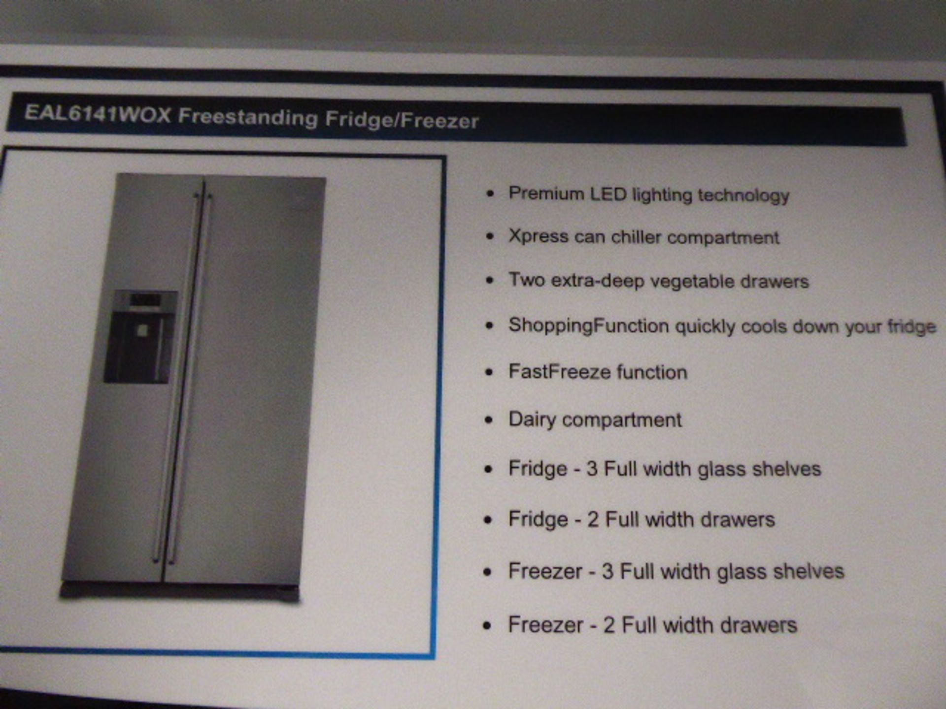 Electrolux ELA614WOX free standing American style fridge freezer (Located at the Lincoln saleroom) - Image 4 of 4