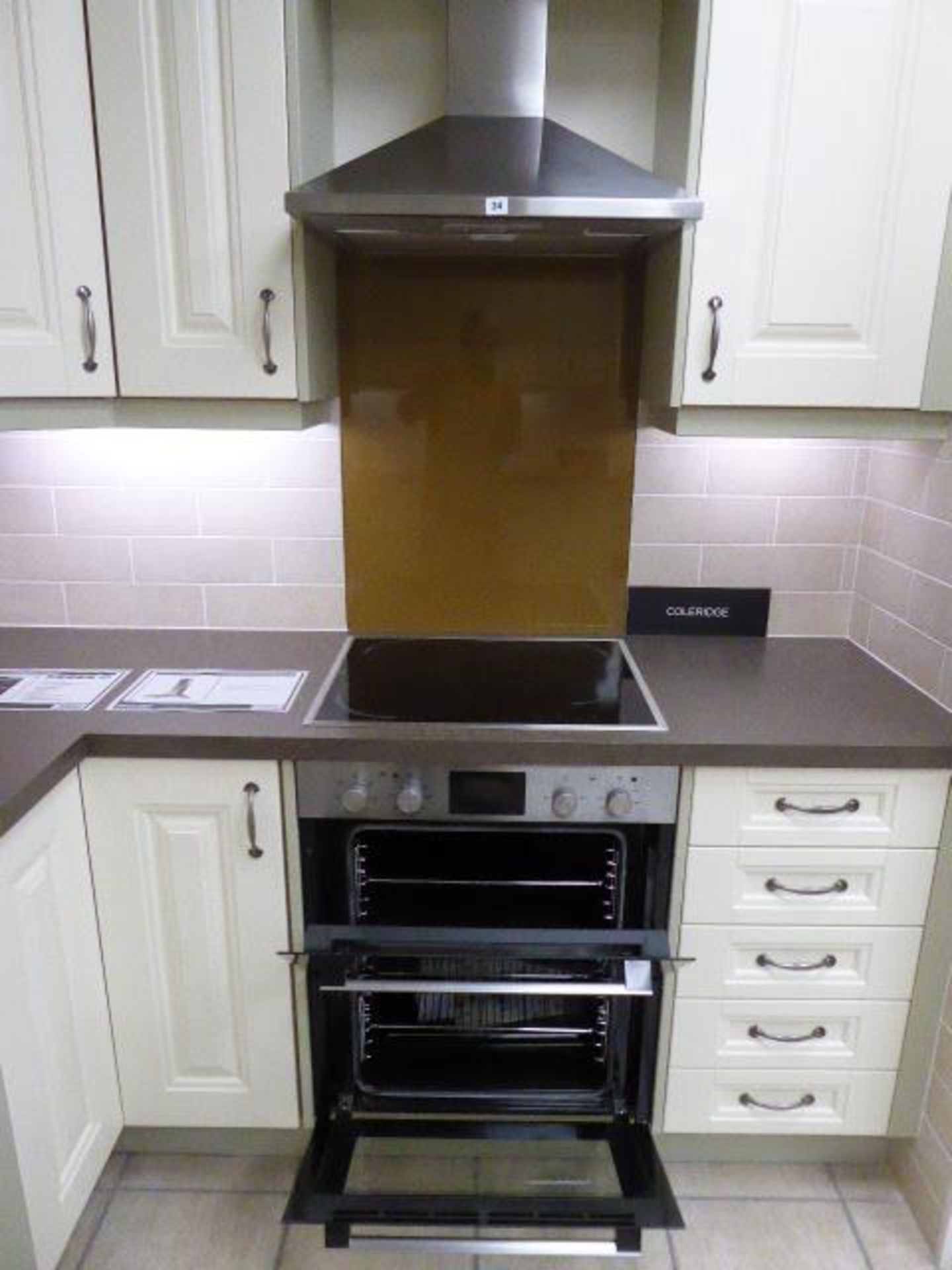 Zanussi ZOF35661XK double oven, Zanussi induction hob and an Electrolux EFC60151X chimney hood ( - Image 5 of 8