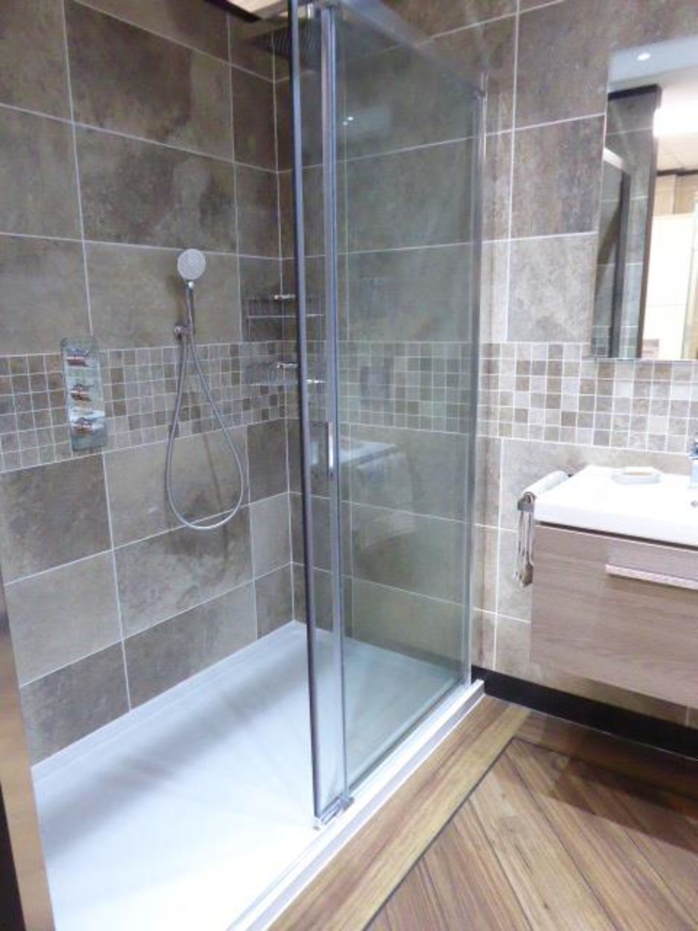 Roca Prisma shower suite including: Just Trays fusion shower tray, 170x90cm in white; Roman Lumin - Image 3 of 9