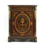 A 19th century ebonised, walnut, marquetry and gilt metal mounter pier cabinet,