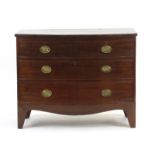 A Victorian mahogany bow-fronted chest of two short and two long drawers on bracket feet, w.