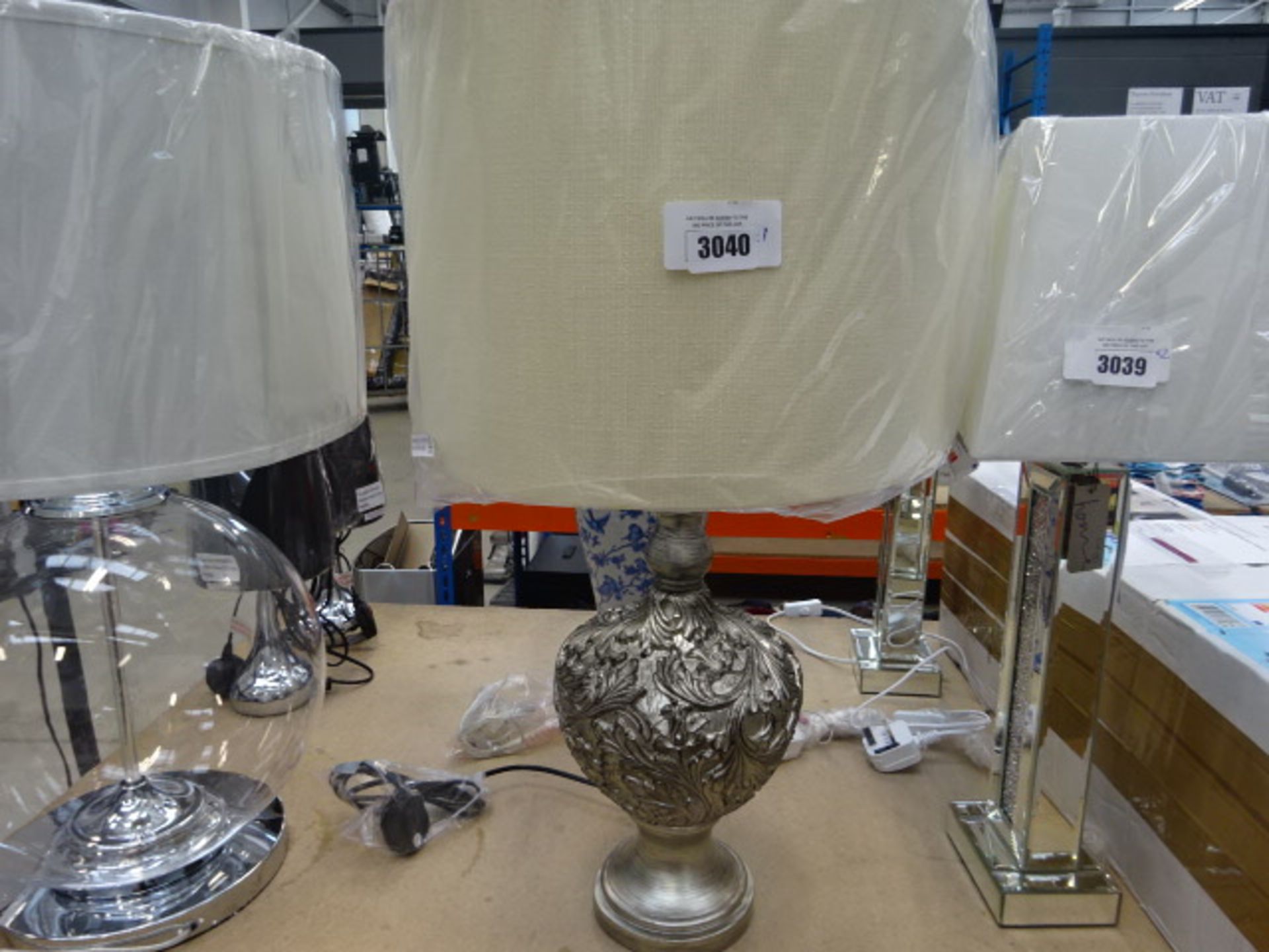 Cream shade table lamp