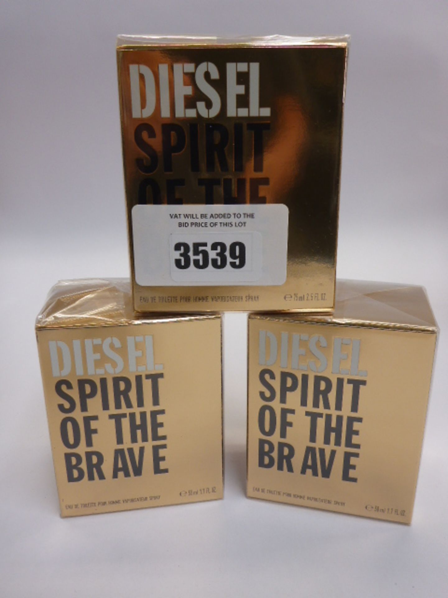 3 x Diesel Spirit of the Brave eau de toilette 1 x 75ml & 2 x 50ml