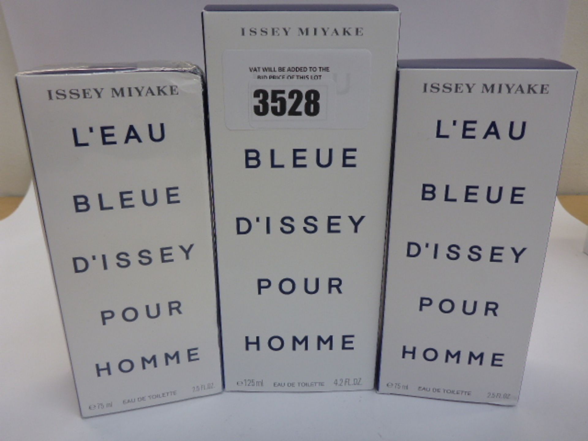 3x Issey Miyake L'Eau Bleue pour homme eau de toilette 125ml & 2 x 75ml