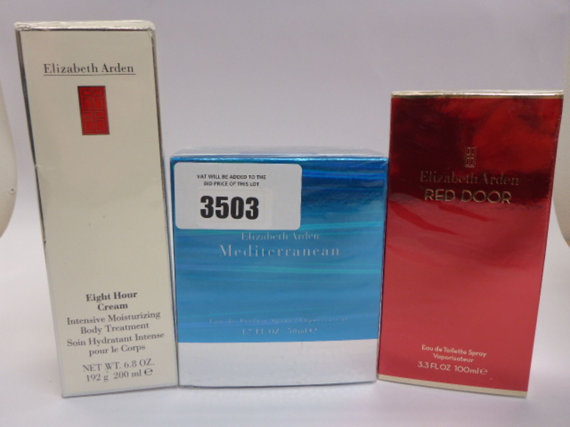 Elizabeth Arden: Red Door eau de toilette 100ml, Mediterranean eau de parfum 50ml & Eight Hour Cream