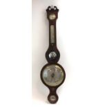 A 19th century banjo barometer with a mahogany and strung case, h.