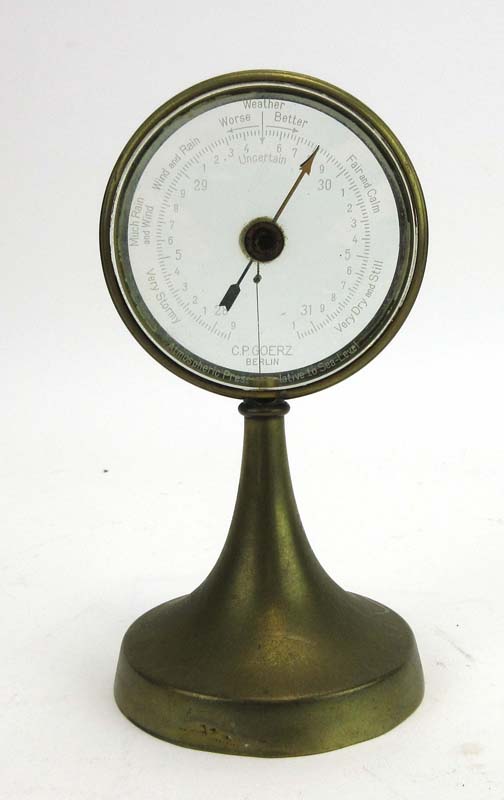 A 1920's German desk barometer, produced for the British market, by C.P. Goerz, h.