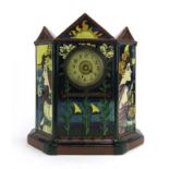 Frederick Rhead for Foley Pottery, an 'Intarsio' mantel timepiece,