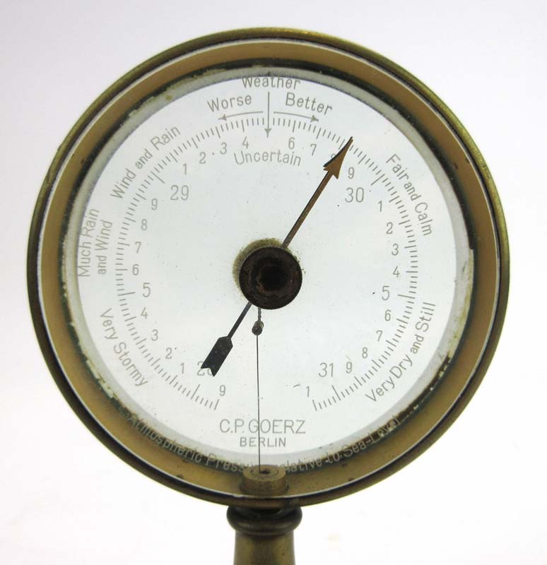 A 1920's German desk barometer, produced for the British market, by C.P. Goerz, h. - Image 3 of 3