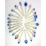 A group of twenty three bone bobbins including some named examples; John, Susan, Lucy, Jane, Ruth,