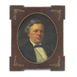 English School, 19th century, A head and shoulders portrait of a gentleman wearing a black bow tie,